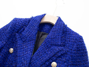Royal Blue Tweed Blazer