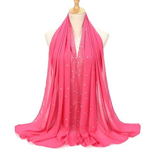 Load image into Gallery viewer, Chiffon Pearls and Rhinestones Scarves

