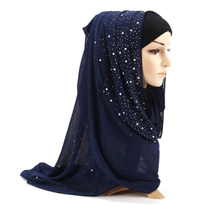 Chiffon Pearls and Rhinestones Scarves