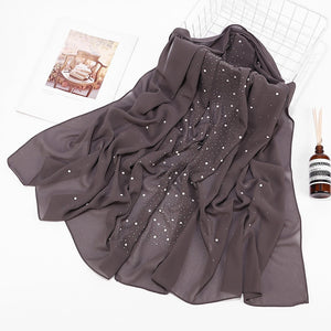 Chiffon Pearls and Rhinestones Scarves