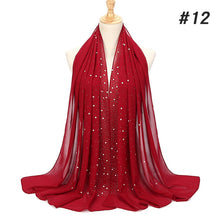 Load image into Gallery viewer, Chiffon Pearls and Rhinestones Scarves
