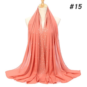 Chiffon Pearls and Rhinestones Scarves