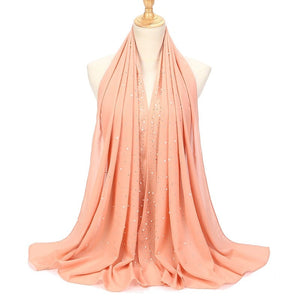 Chiffon Pearls and Rhinestones Scarves