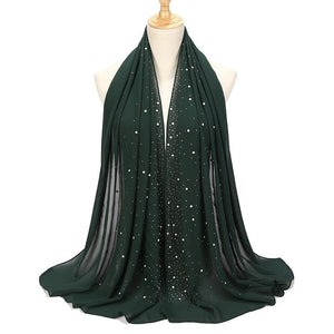 Chiffon Pearls and Rhinestones Scarves