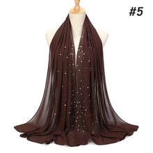 Load image into Gallery viewer, Chiffon Pearls and Rhinestones Scarves
