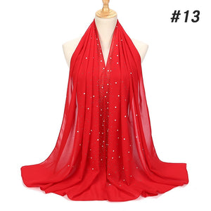 Chiffon Pearls and Rhinestones Scarves
