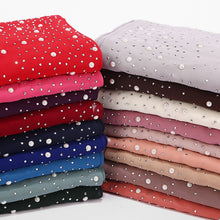 Load image into Gallery viewer, Chiffon Pearls and Rhinestones Scarves
