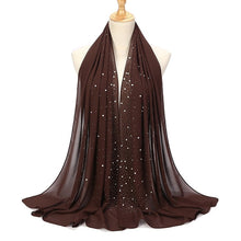 Load image into Gallery viewer, Chiffon Pearls and Rhinestones Scarves
