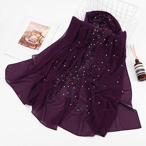Chiffon Pearls and Rhinestones Scarves